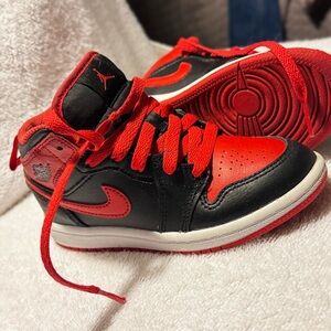 Kids Black and Red Nike Shoes